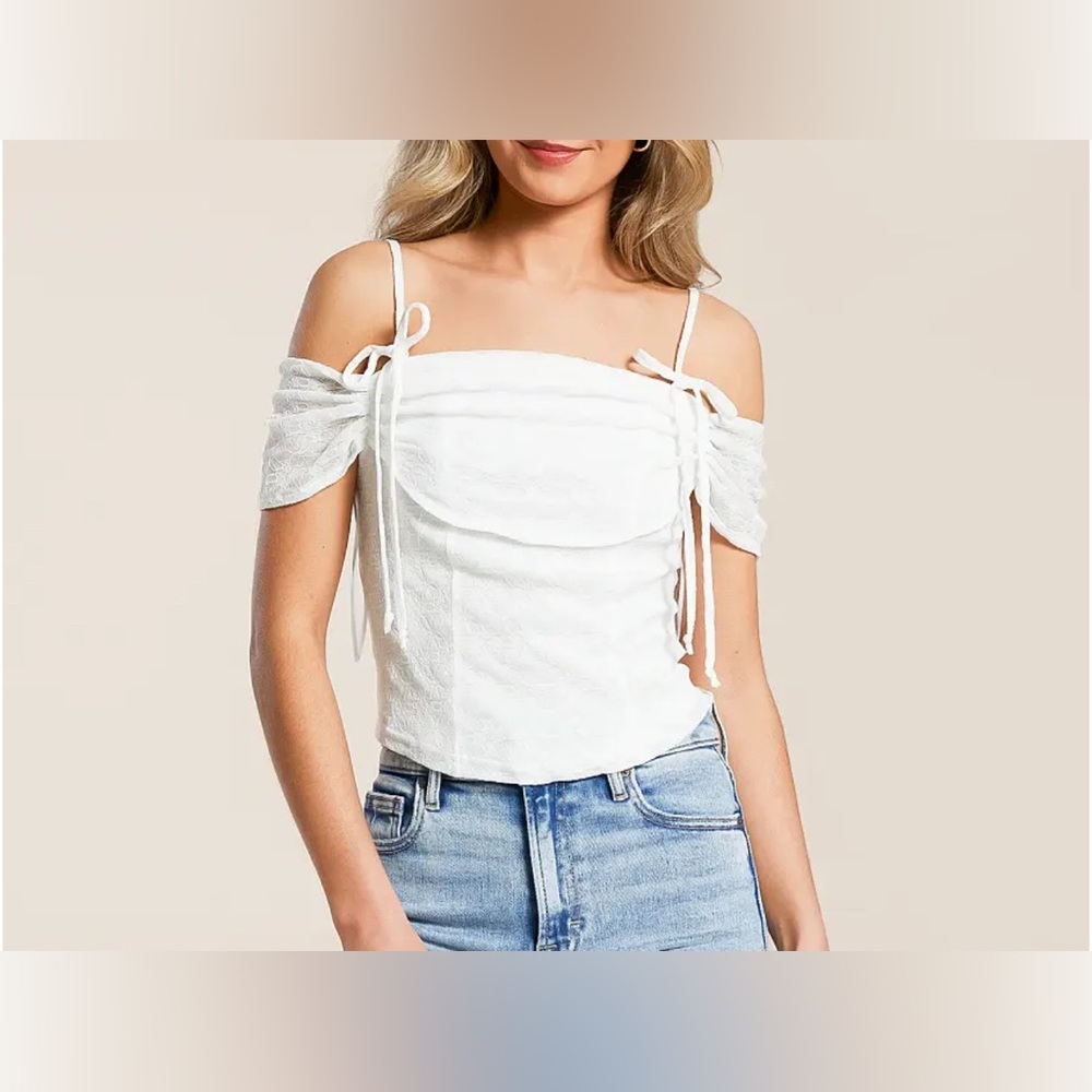 Floral Lace Cold Shoulder Top